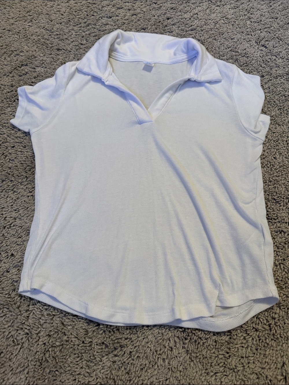 Old Navy White Short Sleeve Collared Tee